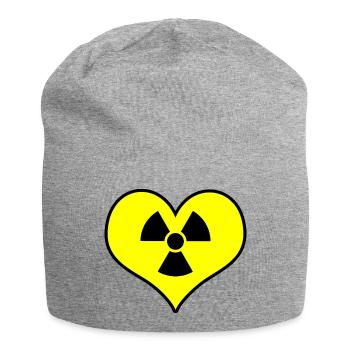 Liebe Strahlung - Jersey-Beanie - Grau meliert - Vorne
