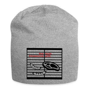 Entspannung grillt - Jersey-Beanie - Grau meliert - Vorne