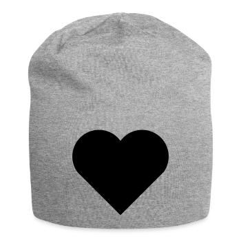 Heart - Jersey Beanie - heather grey - Front