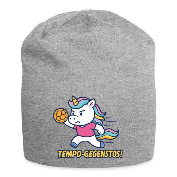 Tempo de handball licorne, motif drôle, cadeau - Bonnet en jersey - gris chiné - Devant