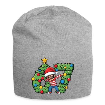 Tapoter le Père Noël 67 sur la couronne de Noël - Bonnet en jersey - gris chiné - Devant