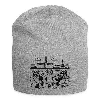 Art de lignes mimaliste du patinage artistique - Bonnet en jersey - gris chiné - Devant