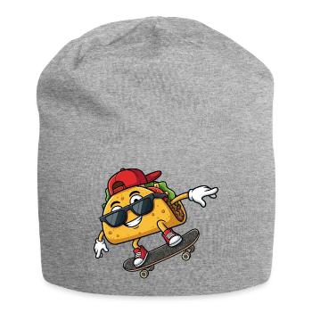 Cool Taco Skateboard Skateboarder Saying - Jersey Beanie - heather grey - Front