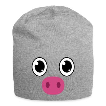Cute Pig Face Kawaii Snout Costume - Jersey Beanie - heather grey - Front
