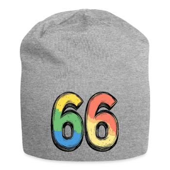 66 Number Colorful - Jersey Beanie - heather grey - Front