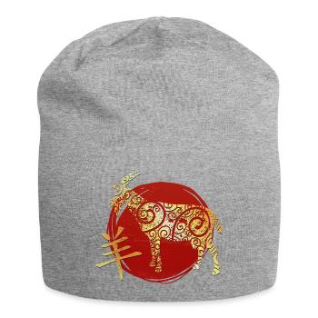 Ziege Chinesisches Tierkreiszeichen Horoskop - Jersey-Beanie - Grau meliert - Vorne