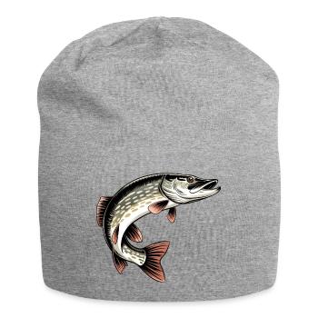 Raubfisch Hecht - Jersey-Beanie - Grau meliert - Vorne