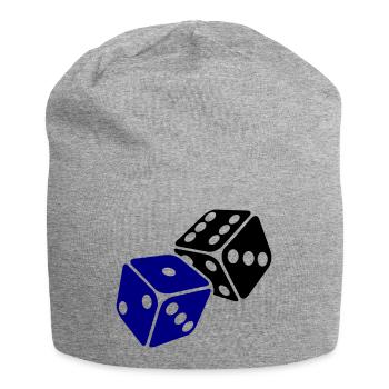 Blue Cube Minimal Design - Jersey Beanie - heather grey - Front