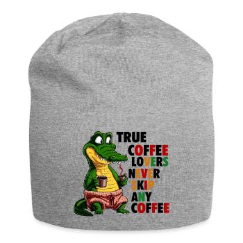 Alligator amateur de café - Bonnet en jersey - gris chiné - Devant