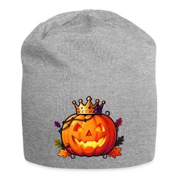 Roi Citrouille couronné - Bonnet en jersey - gris chiné - Devant
