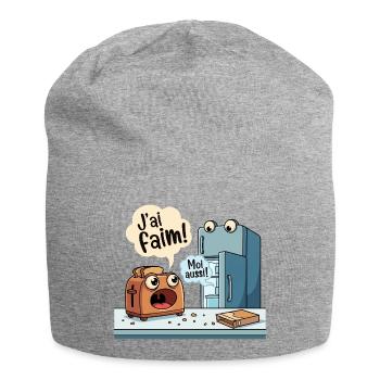 J'ai Faim Humour Grille-Pain Frigo - Bonnet en jersey - gris chiné - Devant