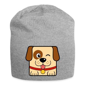Chien - Bonnet en jersey - gris chiné - Devant