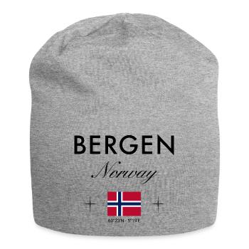 Bergen Norvège Coordonnées Souvenir de voyage - Bonnet en jersey - gris chiné - Devant