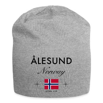 Ålesund, Norvège, coordonnées, voyage, souvenir - Bonnet en jersey - gris chiné - Devant