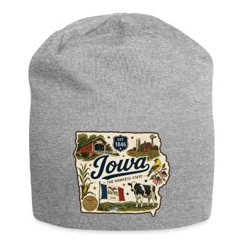 Iowa Hawkeye State Vintage Farm Aufkleber - Jersey-Beanie - Grau meliert - Vorne
