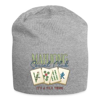 Mahjong Social Club Club Fliesen-Ding - Jersey-Beanie - Grau meliert - Vorne