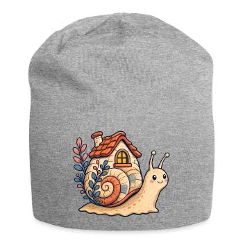 Snail shell illustration - Jersey Beanie - heather grey - Front