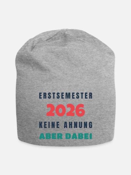 Erstsemester 2026 Keine Ahnung aber dabei - Uni - Jersey-Beanie - Grau meliert