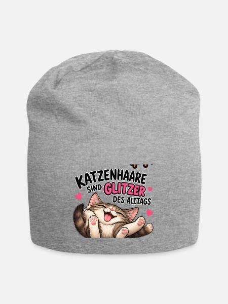 Katzenhaare sind Glitzer des Alltags - Jersey-Beanie - Grau meliert