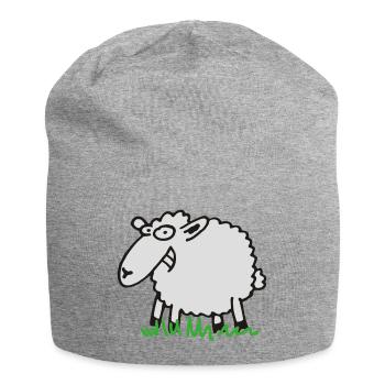 Grinsendes Schaf - Jersey-Beanie - Grau meliert - Vorne