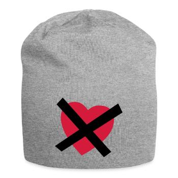 No Love - No Heart - Single - Jersey-Beanie - Grau meliert - Vorne