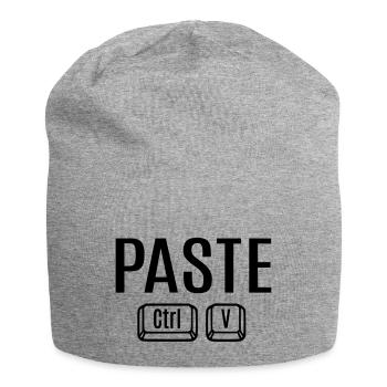 Papa Mama Kind Baby Geburt Geschenkidee Copy Paste - Jersey-Beanie - Grau meliert - Vorne