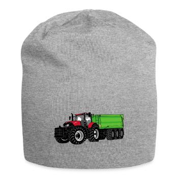 Traktor - Schlepper - Landwirt - Bauer - Jersey-Beanie - Grau meliert - Vorne