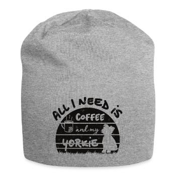 All I need is coffee and my Yorkie - schwarz - Jersey-Beanie - Grau meliert - Vorne