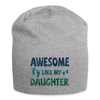 Génial comme ma fille avec des empreintes de pas - Bonnet en jersey - gris chiné - Devant