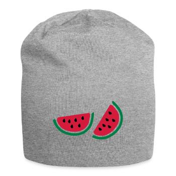 Halb watermelon_fruits - Jersey-Beanie - Grau meliert - Vorne