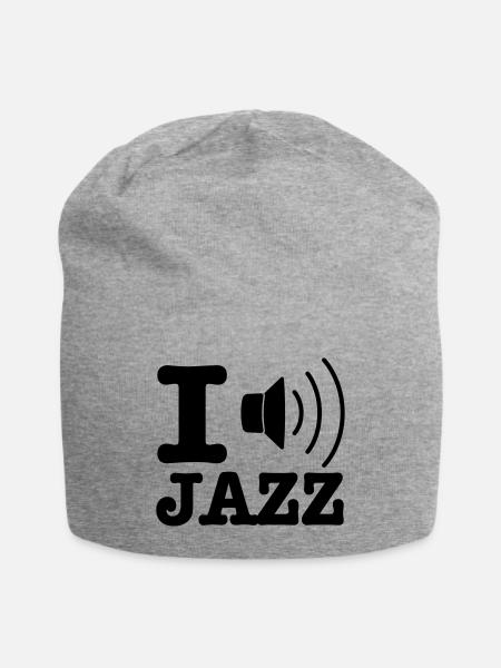 I love jazz / I music jazz - Jersey Beanie - heather grey