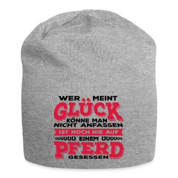 Glück Pferd - Jersey-Beanie - Grau meliert - Vorne