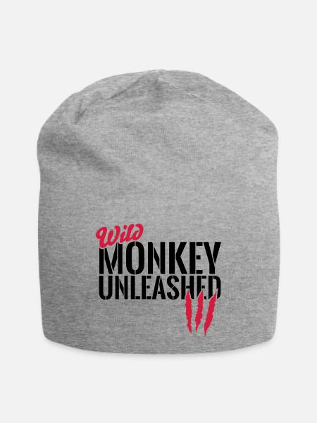 Wilder Affe entfesselt - Jersey-Beanie - Grau meliert