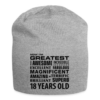 greatest awesome superb 18 years 18th birthday - Jersey Beanie - heather grey - Front