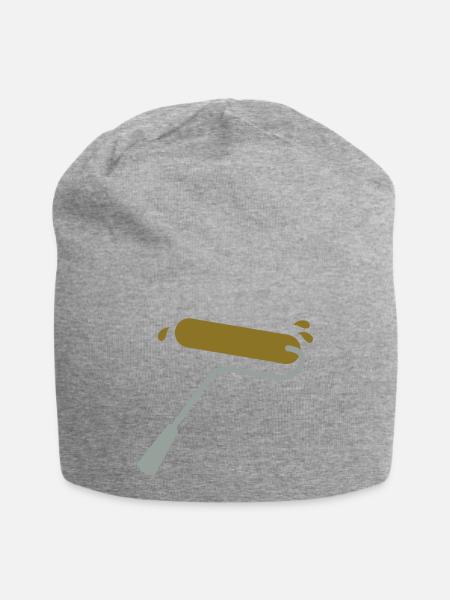 Farbrolle in Gold und Silber mit Spritzern - Jersey-Beanie - Grau meliert