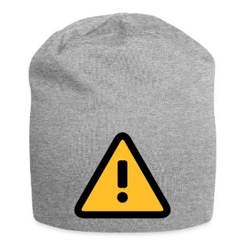 Verkehrsschild Achtung - Jersey-Beanie - Grau meliert - Vorne