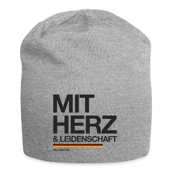 Deutschland - Weltmeister mit Herz & Leidenschaft - Jersey-Beanie - Grau meliert - Vorne