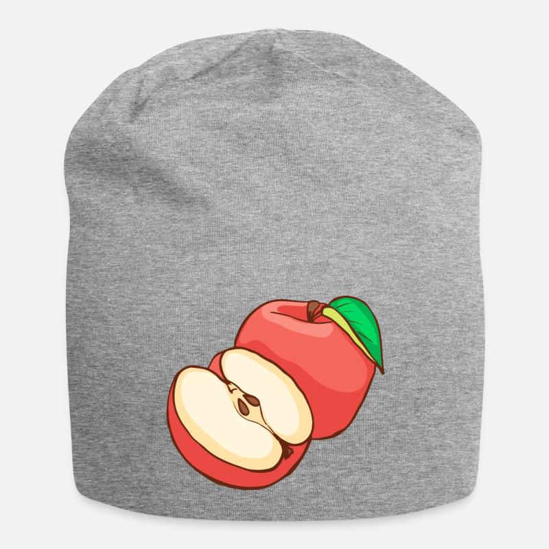Roter Apfel Äpfel Obst Früchte Frucht - Jersey-Beanie - Grau meliert