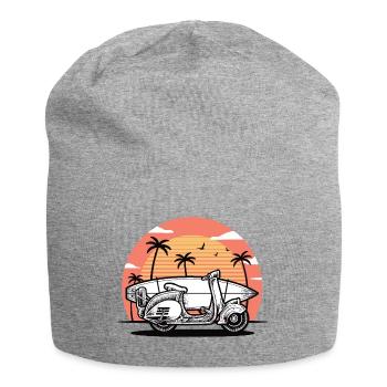 Scooter avec planche de surf (blanc) - Bonnet en jersey - gris chiné - Devant