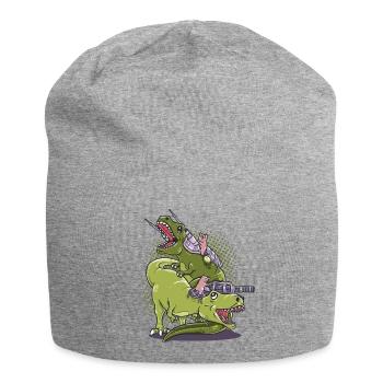 Cat Tyrannosaurus T-Rex anniversaire de cadeau - Bonnet en jersey - gris chiné - Devant