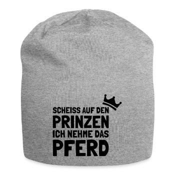 Pferde Scheiss auf den Prinz ich nehme das Pferd - Jersey-Beanie - Grau meliert - Vorne