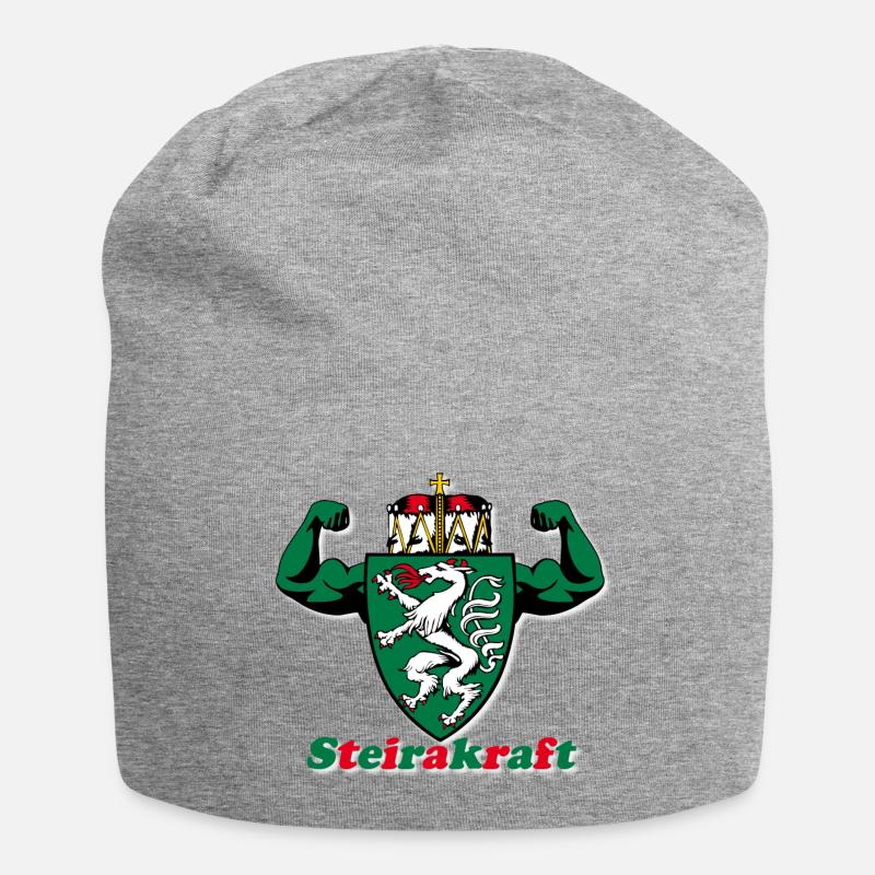 Steirakraft Steiermark Steirer Wappen Geschenkidee - Jersey-Beanie - Grau meliert