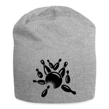 Kegel und Kugel - Jersey-Beanie - Grau meliert - Vorne