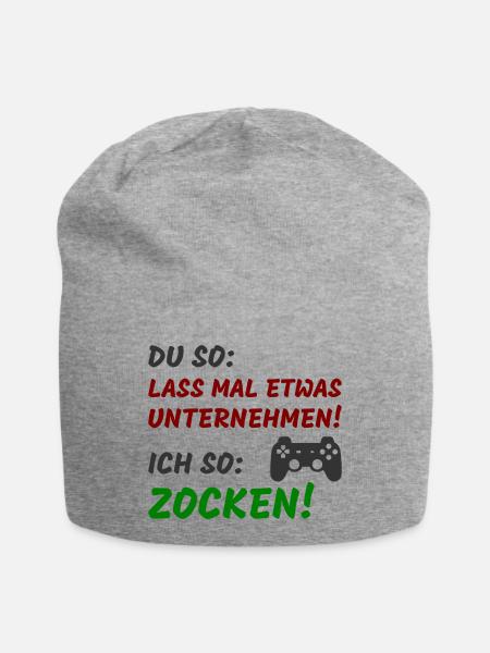 Du so Ich so zocken - Jersey-Beanie - Grau meliert