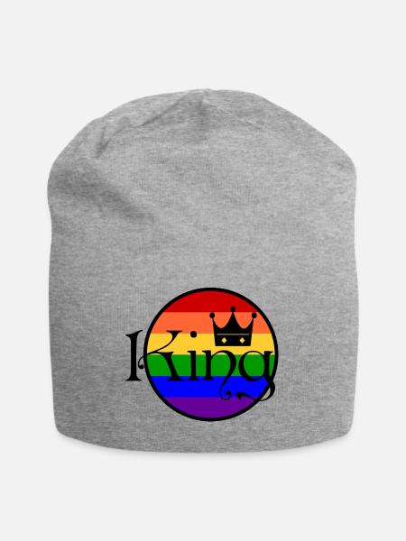 King1 1 - Jersey-Beanie - Grau meliert