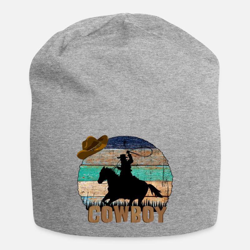 Cowboy - Jersey-Beanie - Grau meliert