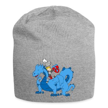 Boy Knight riding Blue Dragon - Bonnet en jersey - gris chiné - Devant
