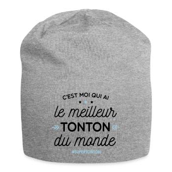 Meilleur Tonton - super tonton - Bonnet en jersey - gris chiné - Devant