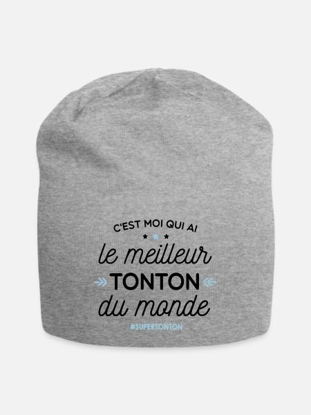 Meilleur Tonton - super tonton - Bonnet en jersey - gris chiné