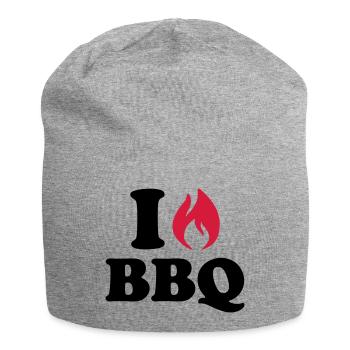 I Love BBQ - Jersey Beanie - heather grey - Front